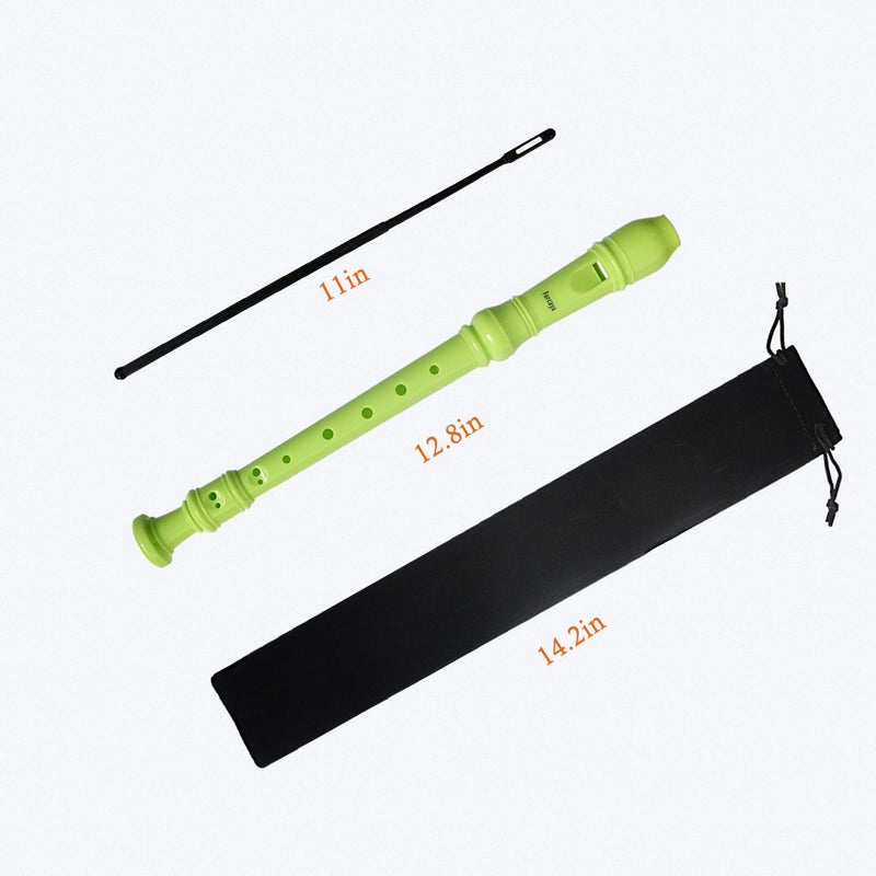 Farcaya 2-Piece Soprano Recorder Instrument for Beginners German Style C Key 8 Hole Descant with Clean Rods 2 Storage Cases (Green+Pink) - Image 5